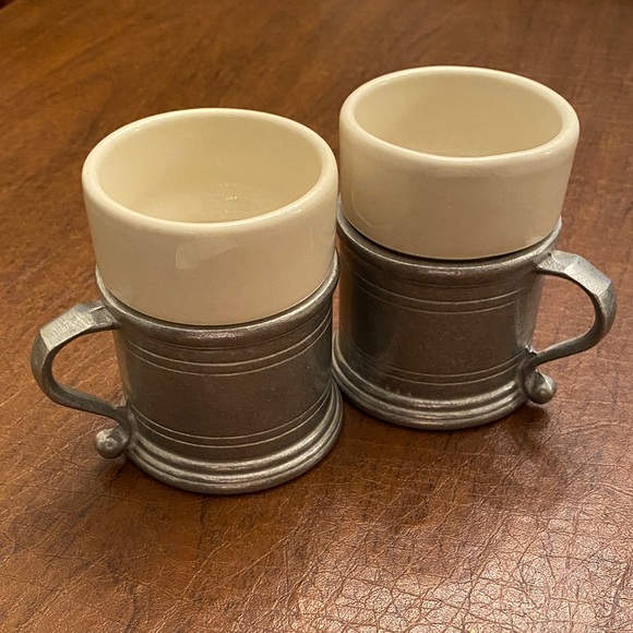 Other - 💐Wilton Armetale Pair of Pewter Mugs & Inserts